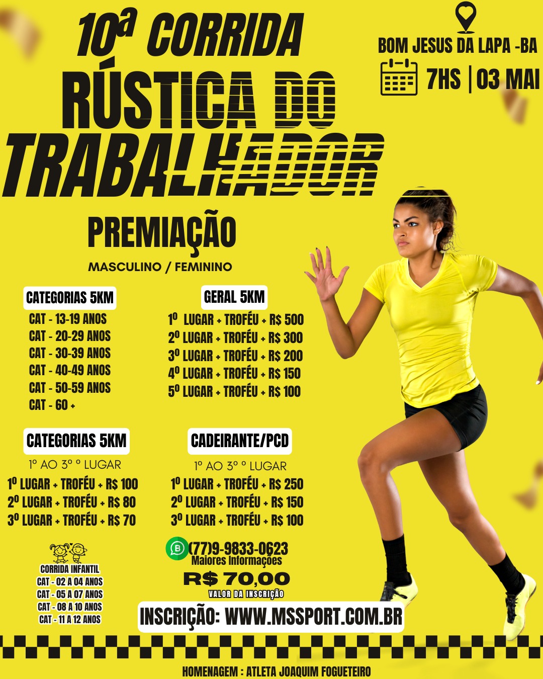 10ª Corrida do Trabalhador – corrida em Bom Jesus da Lapa