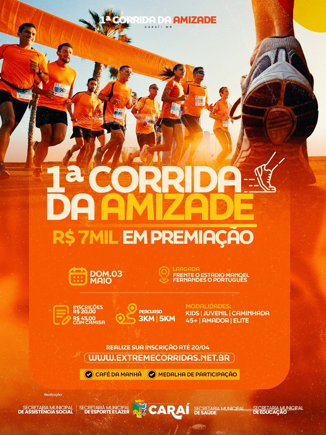 1ª Corrida da Amizade – corrida em Caraí