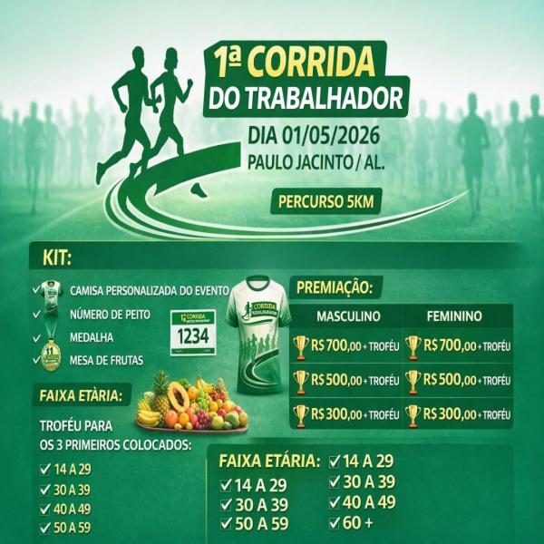 1ª Corrida do Trabalhador – corrida em Paulo Jacinto