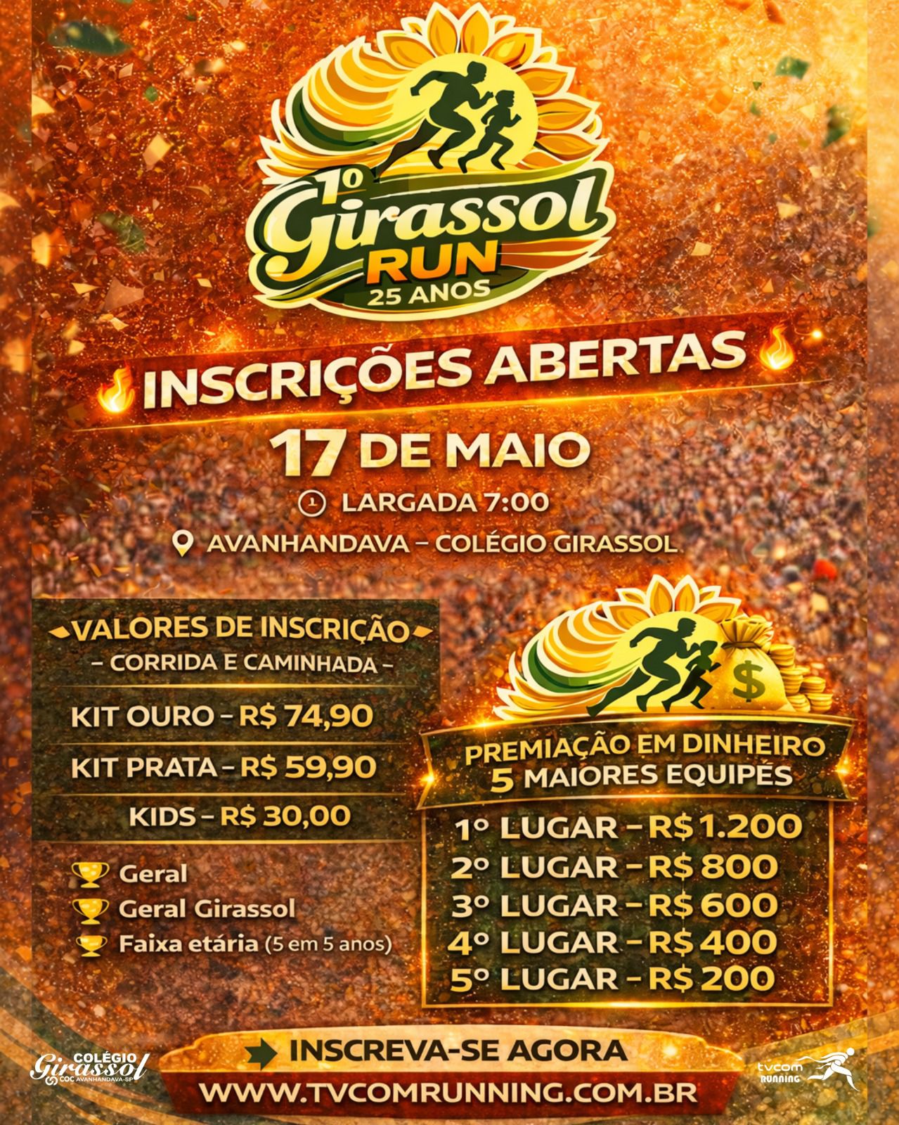 1ª Girassol Run – corrida em Avanhandava