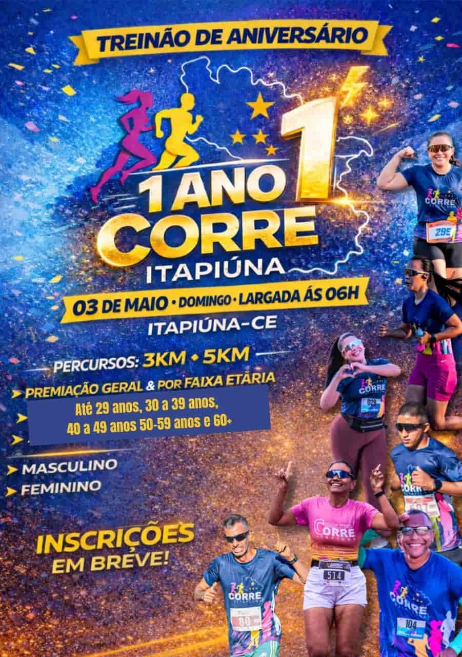 1º Treinão de Aniversário Corre Itapiúna – corrida em Itapiúna