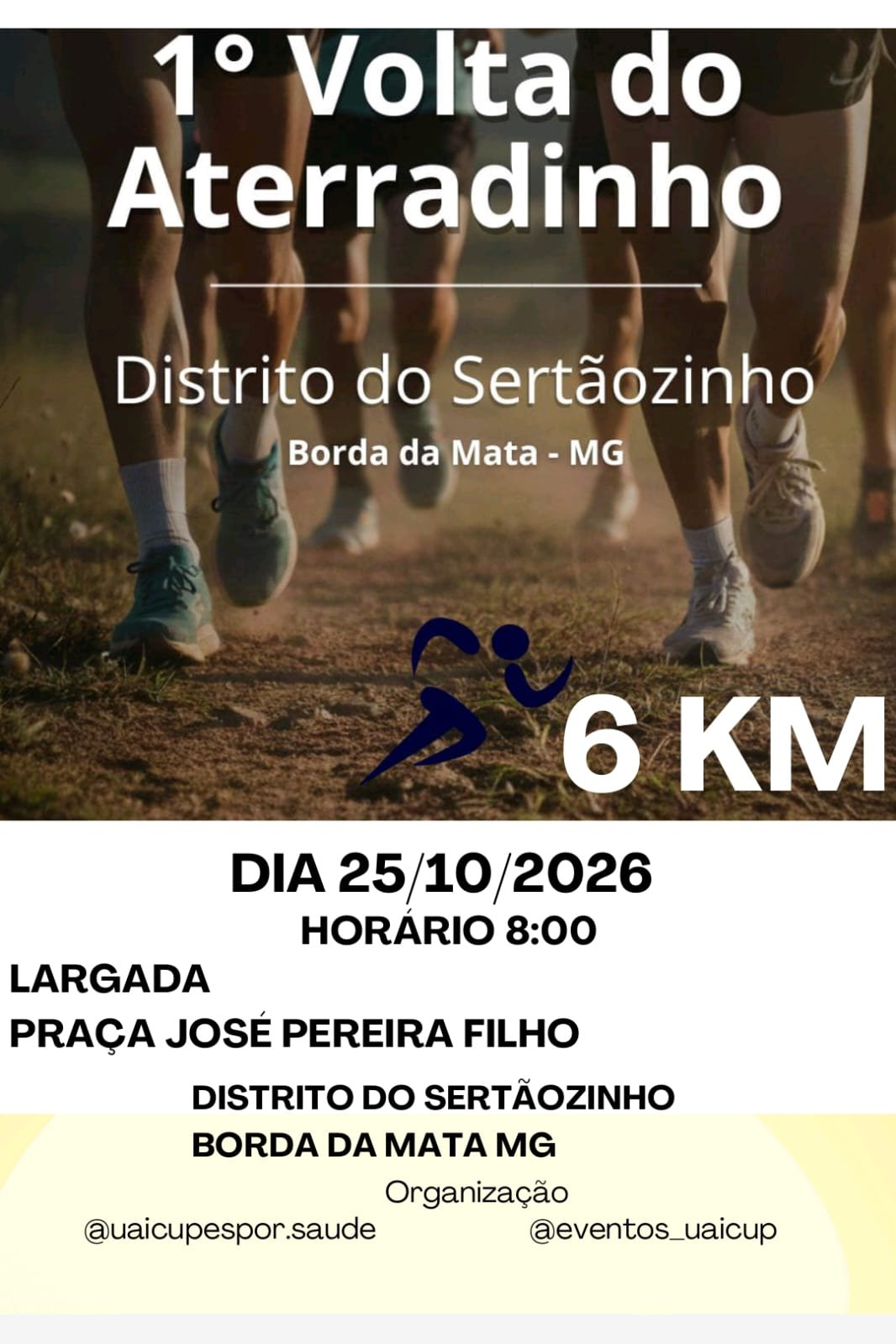 1º Volta do Aterradinho – corrida em Borda da Mata