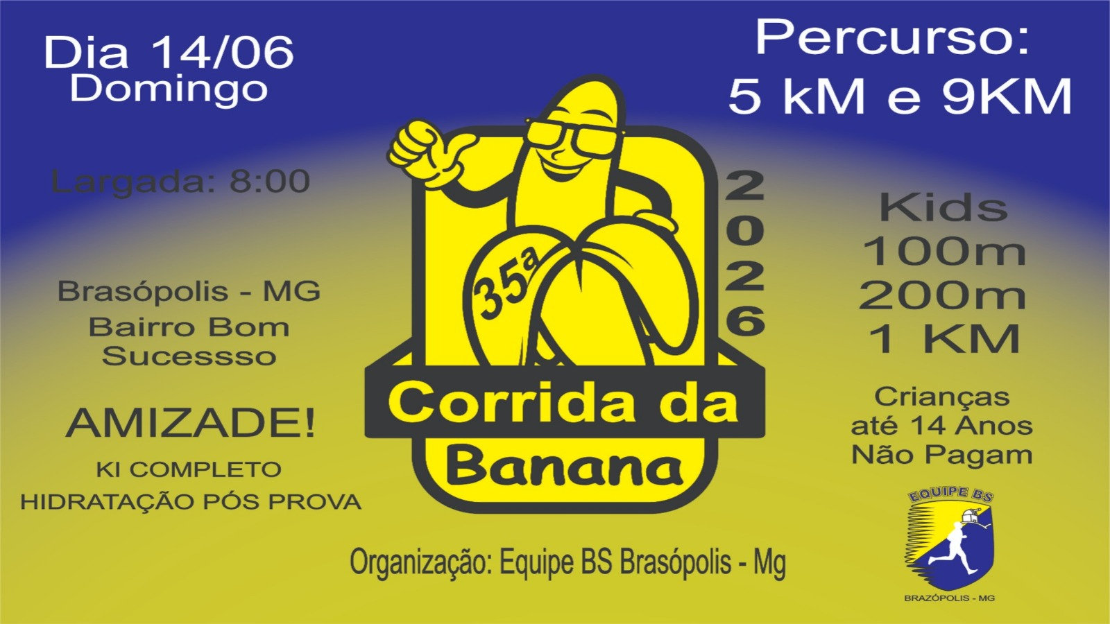35ª Corrida da Banana – corrida em Brazópolis