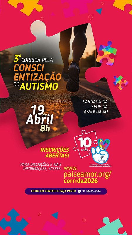 3ª Corrida da Associação Pais e Amor 2025 – corrida em Cachoeirinha