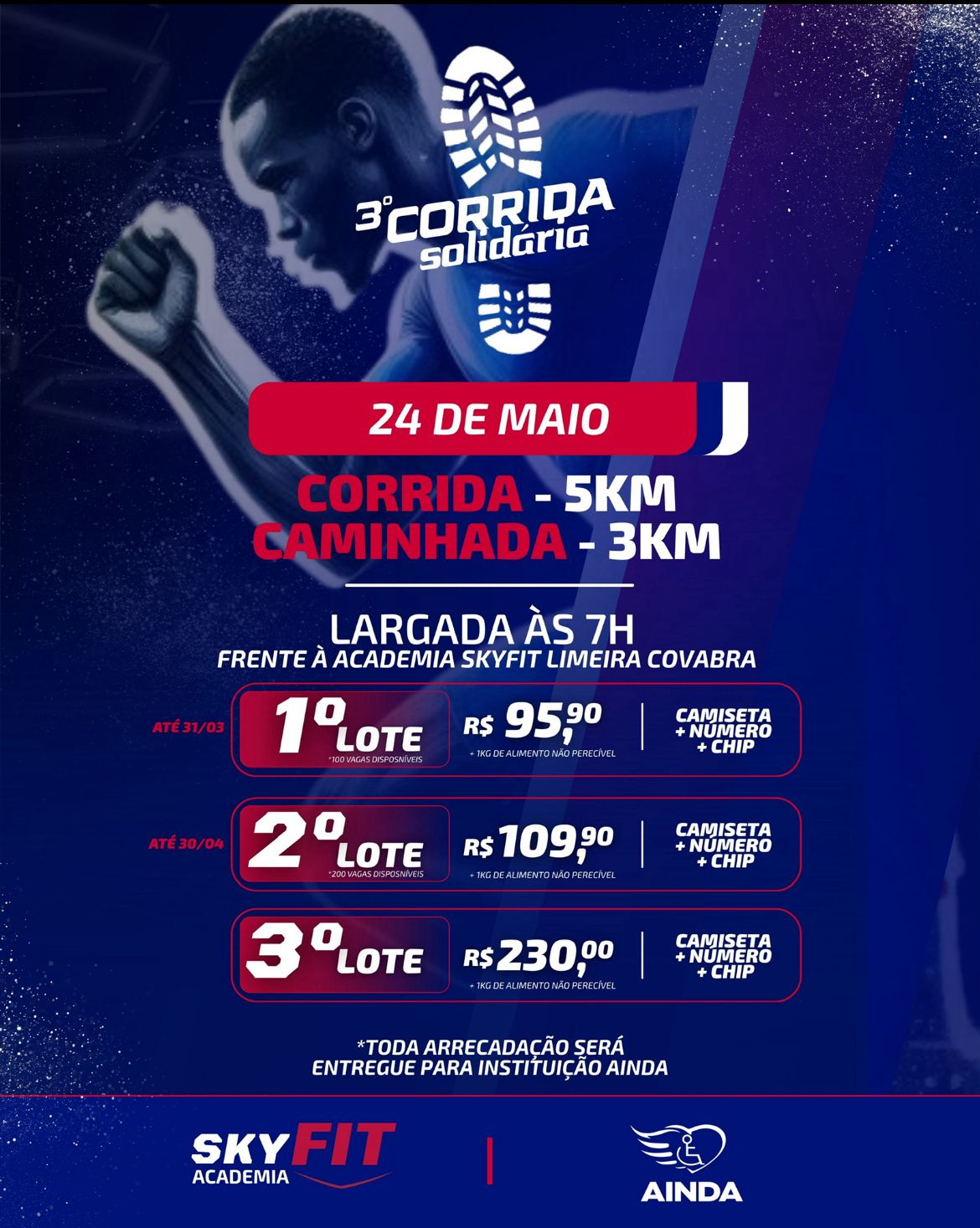 3ª Corrida Solidária SkyFit – corrida em Limeira