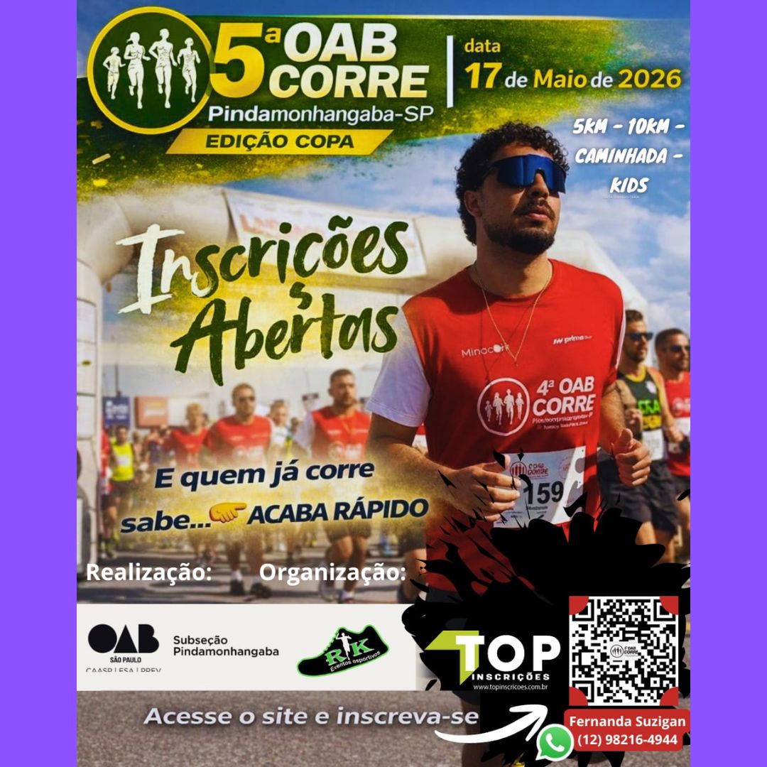 5º OAB Corre Pinda – corrida em Pindamonhangaba