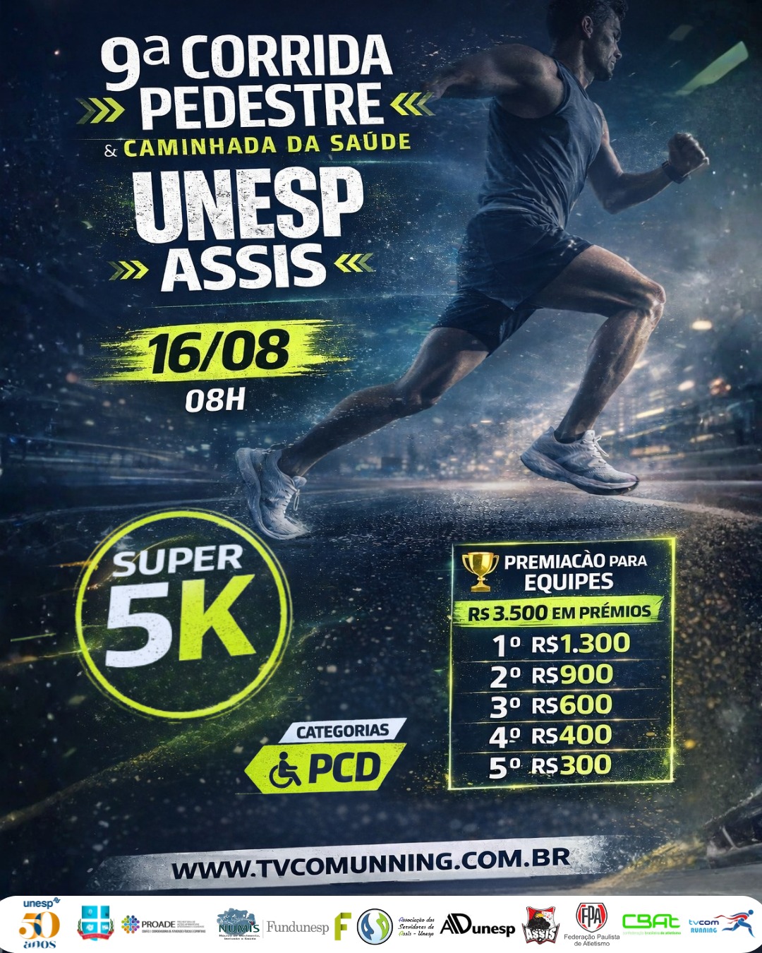 9ª Prova Pedestre e Caminhada da Saúde UNESP/Assis – corrida em Assis