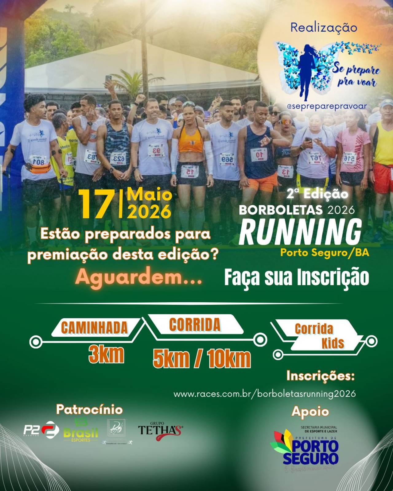 Borboletas Running 2026 – Se prepare pra voar – corrida em Porto Seguro