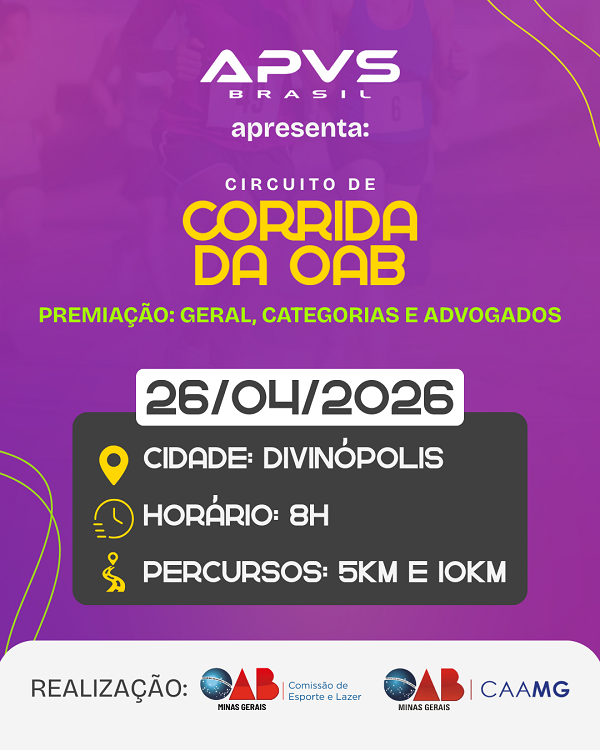 Circuito de Corrida da OAB – Etapa Divinópolis – corrida em Divinópolis