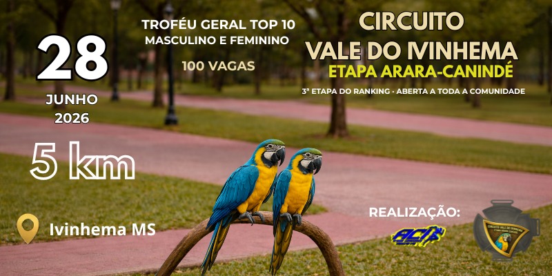 Circuito Vale do Ivinhema – Etapa Arara Canindé – corrida em Ivinhema