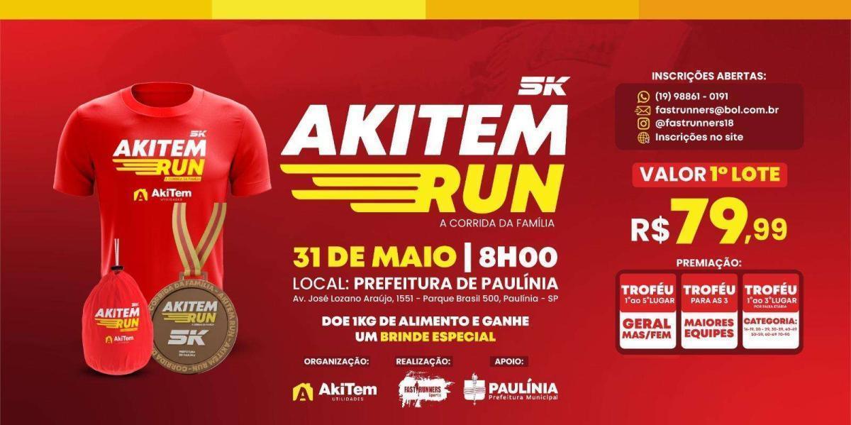Corrida Aki Tem Run Paulínia 5k – corrida em Paulínia