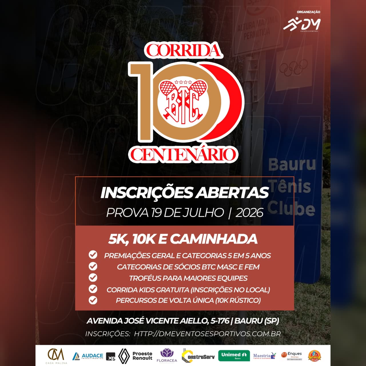 Corrida Centenário Bauru Tênis Clube – corrida em Bauru
