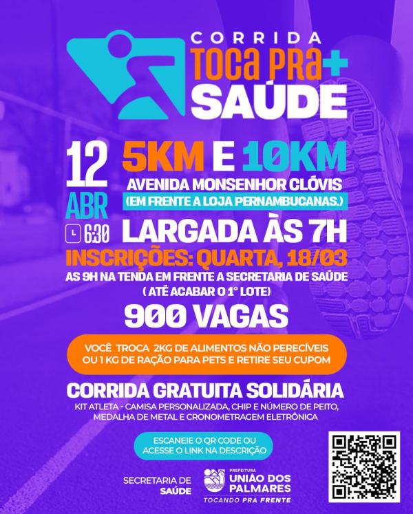 Corrida Toca pra +Saúde – corrida em União dos Palmares