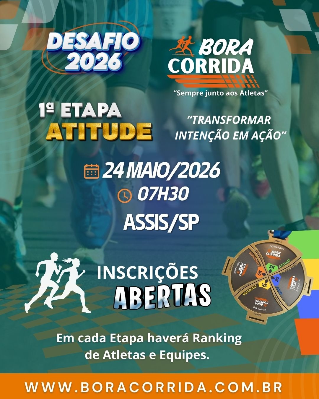 Desafio Bora Corrida – 1ª Etapa – Atitude – corrida em Assis