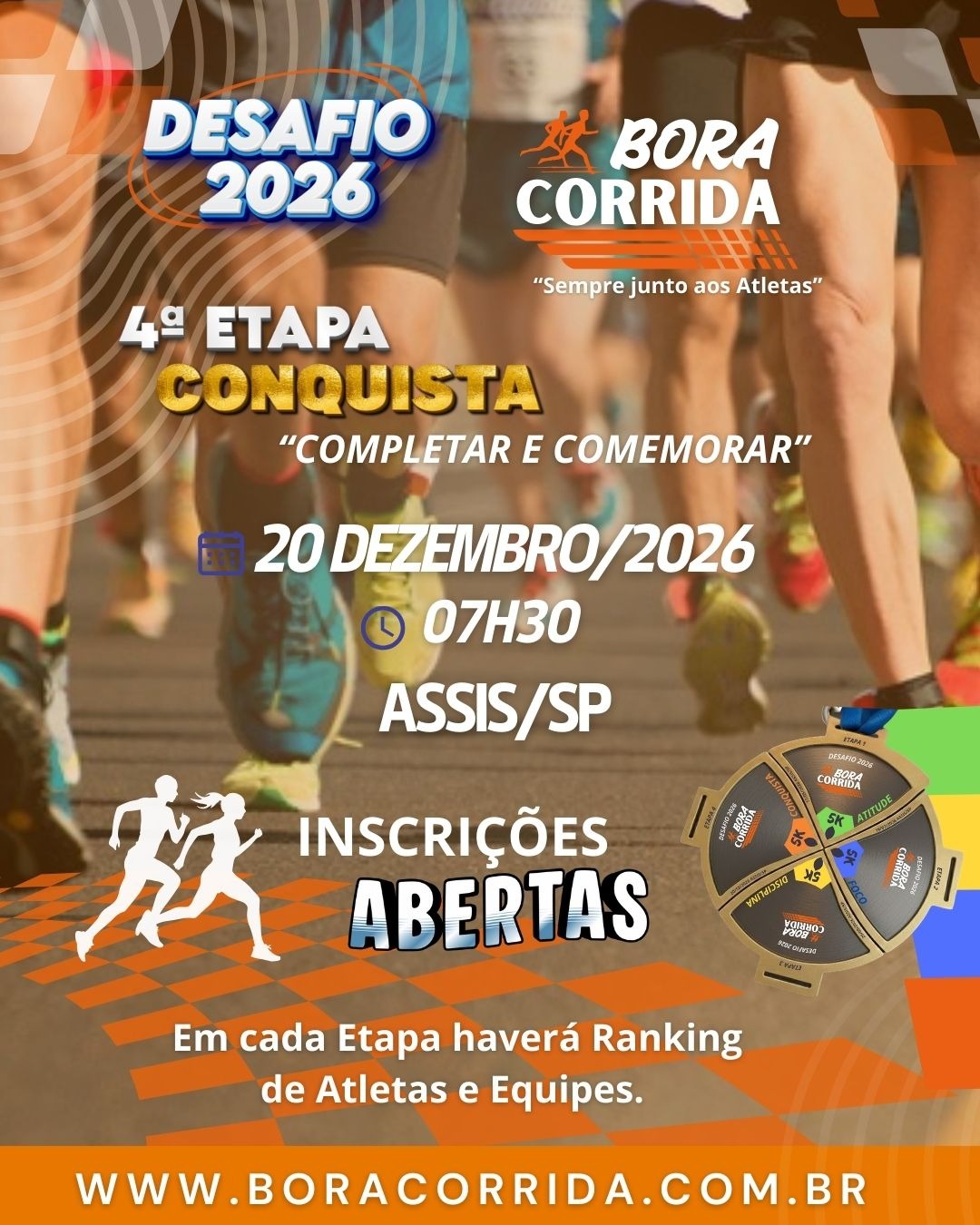 Desafio Bora Corrida – 4ª Etapa – Conquista – corrida em Assis