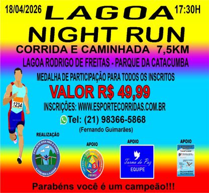 Lagoa Night Run – corrida em Rio de Janeiro
