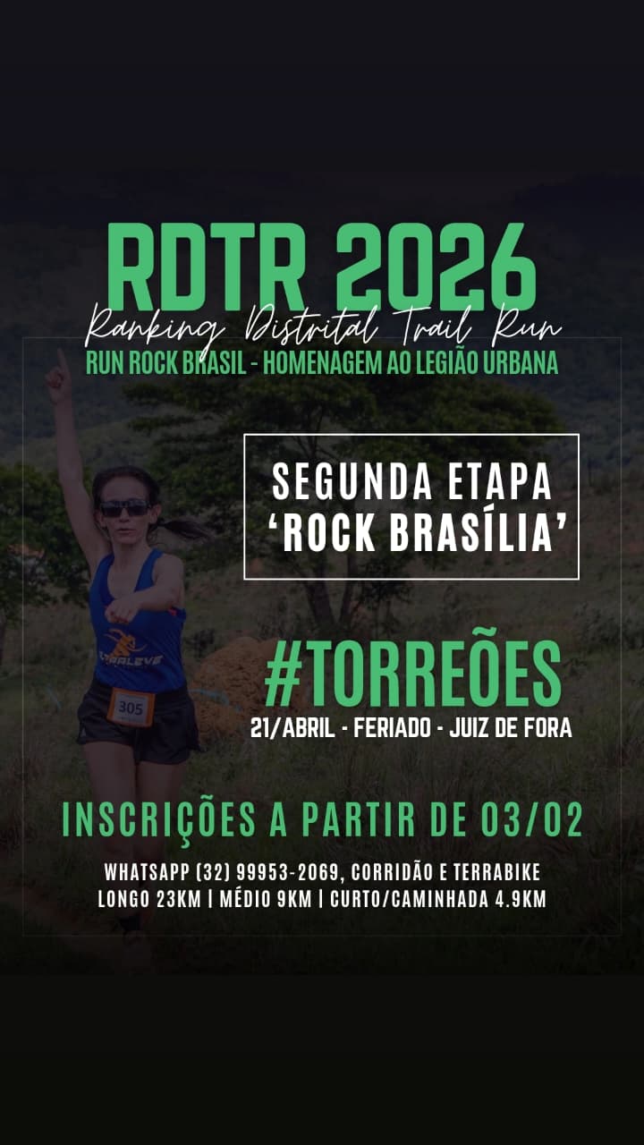 RDTR-JF 2026 – Etapa Rock Brasília – Torreões – corrida em Juiz de Fora